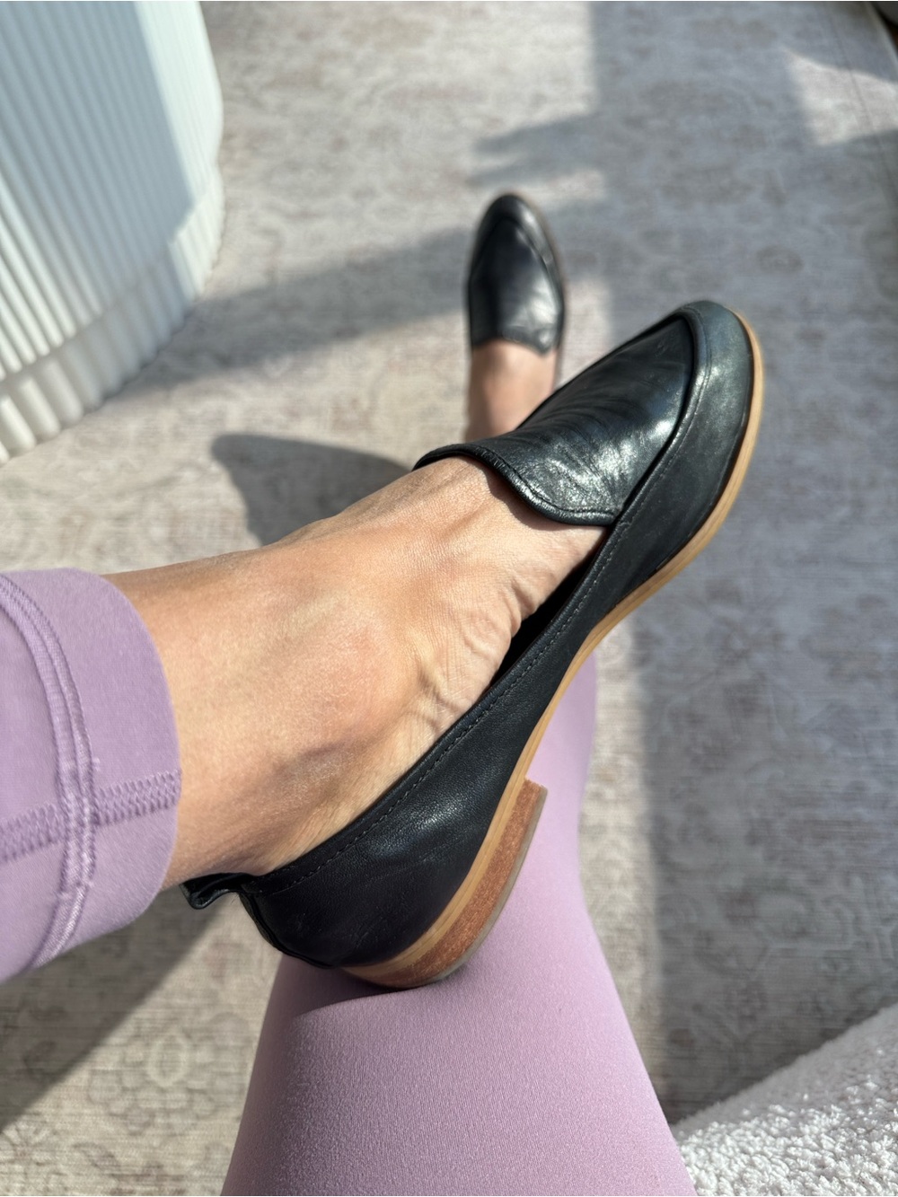 Susina Black Leather Slip-On Women's Loafers
